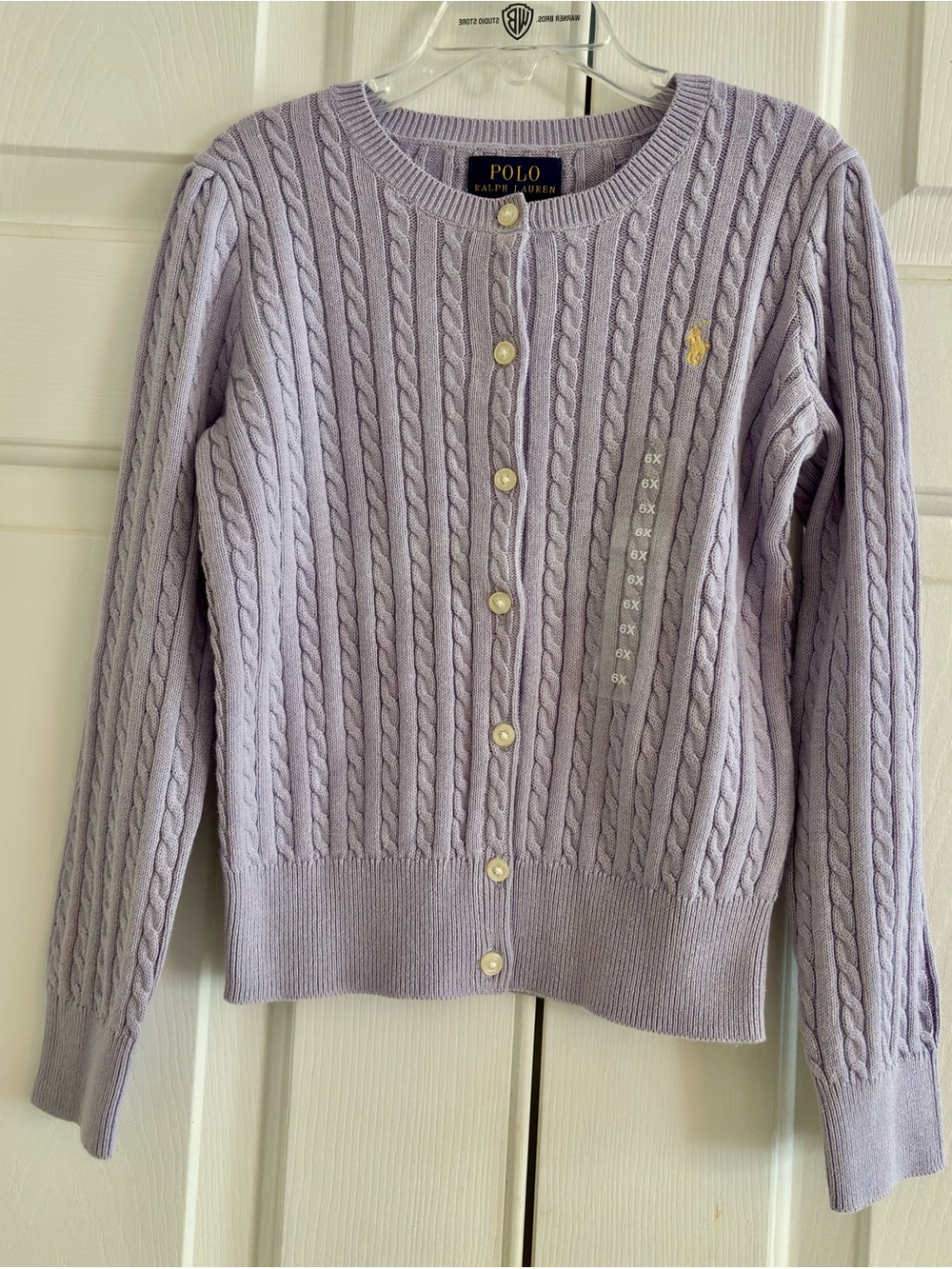 NWT Polo Ralph Lauren Girl’s Cable-Knit Cardigan Size 6X